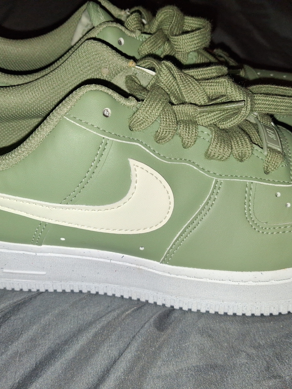 Nike AF1 Low-Top Sneakers in Sage Green and White